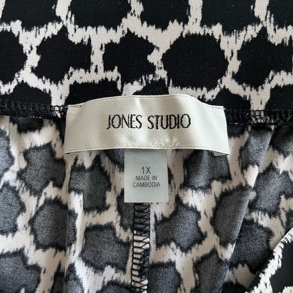 Jones Studio Stylish Black and White Patterned Women's Pants Size 1X - Picture 10 of 14